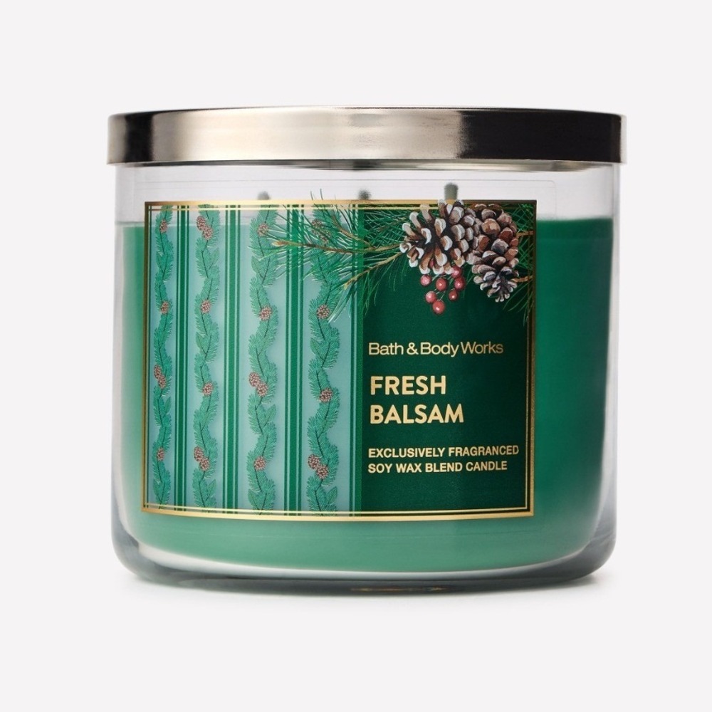 Bath & Body Works Fresh Balsam 3-Wick Scented Candle 14.5 oz Soy Wax Blend